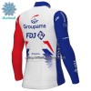 Maglia 2022 Groupama FDJ Manica Lunga Winter Invernale Bianco Blu